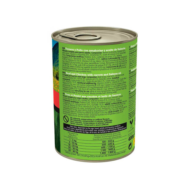 Arquivet ternera y pollo con zanahorias y aceite de salmón 400GR 2