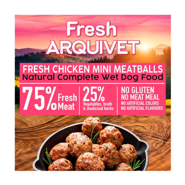 Arquivet Fresh Chicken Mini Meatballs - Mini Albóndigas con pollo, zanahoria y guisantes 200GR 2