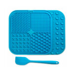 Arquivet Alfombrilla Azul para Lamer y Espátula para Perro y Gato