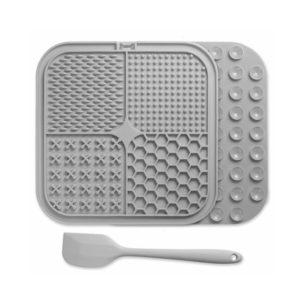 Arquivet Alfombrilla Gris para Lamer y Espátula para Perro y Gato