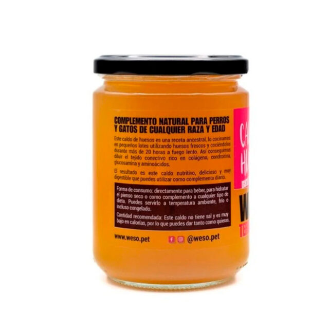 Weso Caldo de Huesos de Ternera 400GR para perros y gatos 2