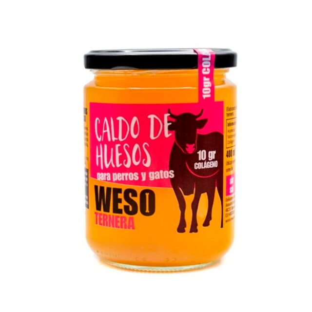 Weso Caldo de Huesos de Ternera 400GR para perros y gatos