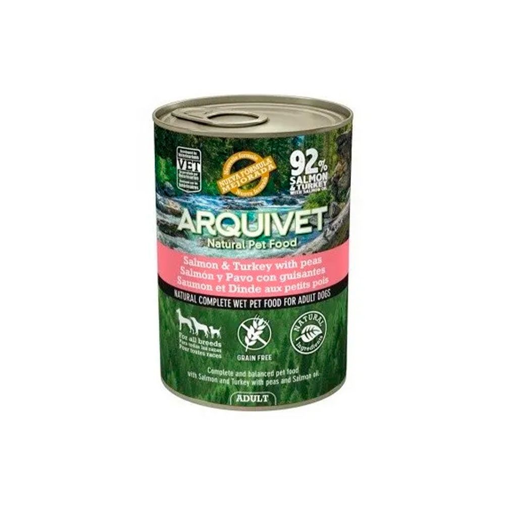 Arquivet Adult Salmón y Pavo con Guisantes 400GR