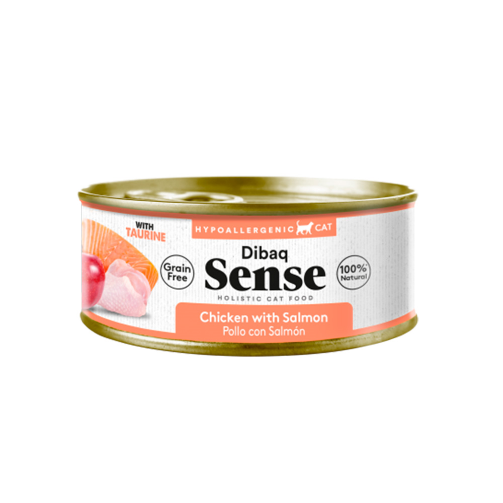 Dibaq Sense Lata Grain Free de Pollo con Salmón para Gatos 70GR