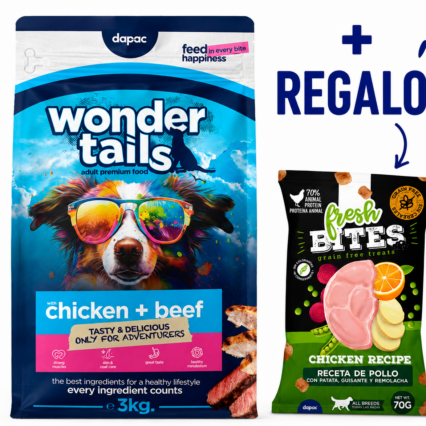 Wonder Tails Pollo y Ternera (Perro) 3KG