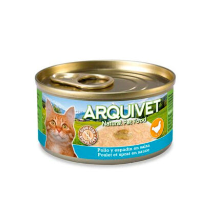Arquivet Pollo en salsa con Espadín Comida húmeda para gatos 80GR
