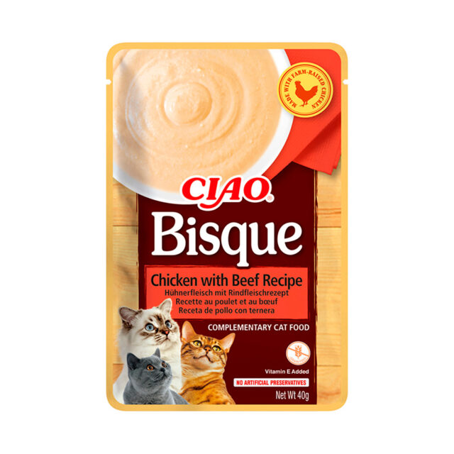 Churu Bisque Receta de Pollo con Buey en Sobre para Gatos 40GR