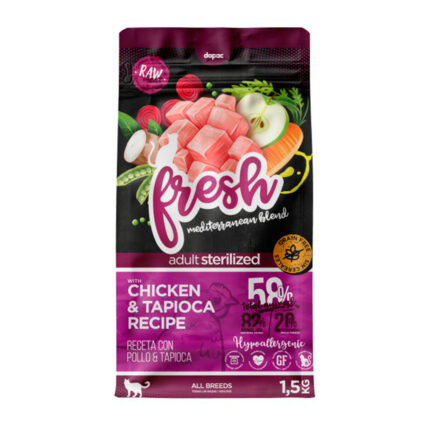 Fresh mediterranean blend Cat GF adult Sterilized pollo y tapioca 1,5KG