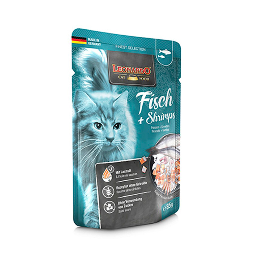 Leonardo pouch Salmón y gambas 85GR