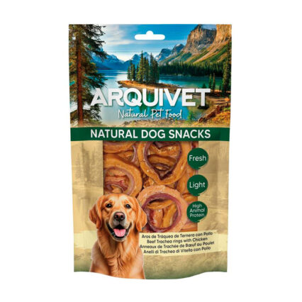 Aros de Tráquea de Ternera con pollo - Snacks naturales para perro 100GR