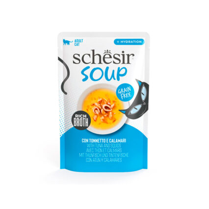Schesir Atún y Calamar en Sopa sobre para gatos 40GR