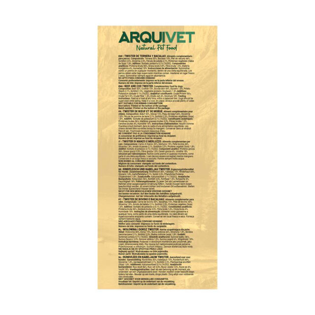 Twister de Ternera y Bacalao - 24cm (2 uds) - Snacks naturales para perro 150GR 2