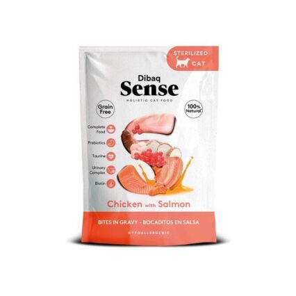 Dibaq Sense Bocaditos de Pollo con Salmon para Gatos Esterilizados 100GR