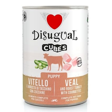 Disugual Puppy Cube Ternera, Pavo y Calabacín Asado 400GR