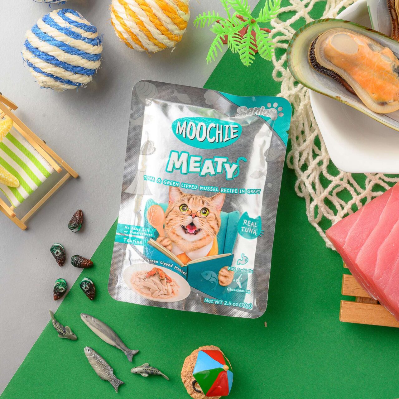 Moochie Ramo Rasca y Brinca - Moochie Pouch Atun y Mejillón 70GR