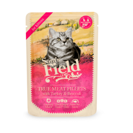 Sam's Field Pouch KITTEN Pavo con Brócoli 85 GR